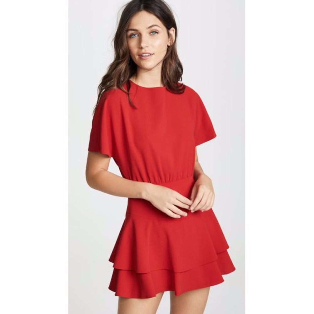 Alice + Olivia Palmira Tiered Ruffle Dress